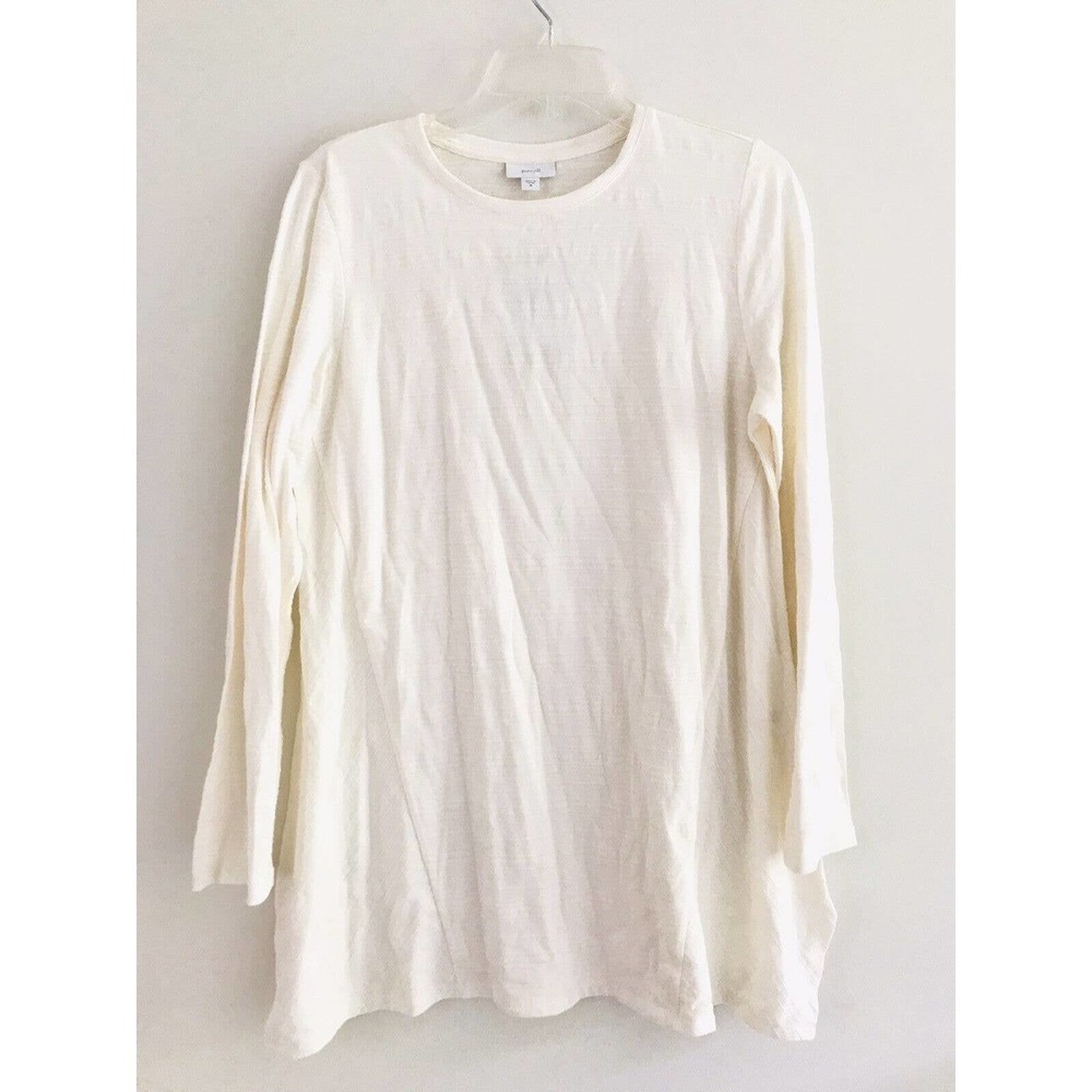 J Jill | Purejill Forward Seam Top Womens M Beige Crewneck Pullover Knit Blouse